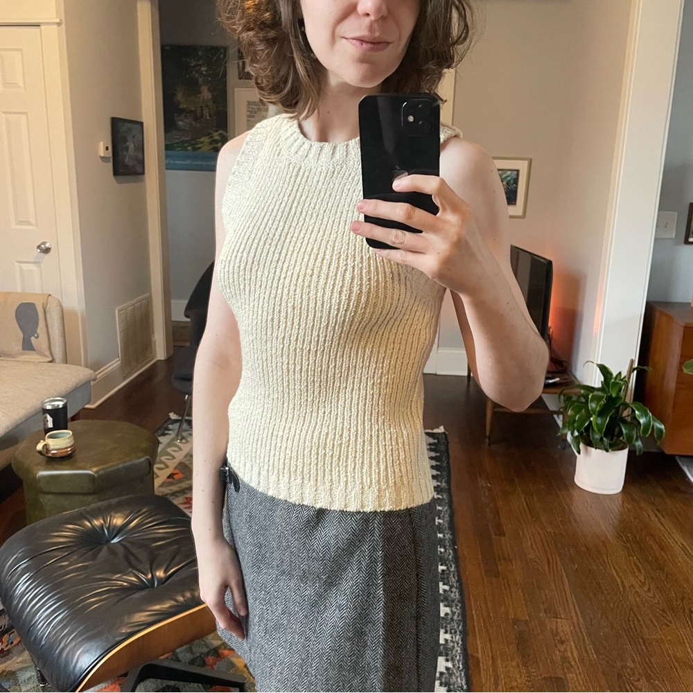Atelier Delphine Boucle Tank Wool Cotton Chunky Knit